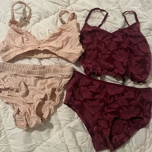 Women's Intimates bundle - Light Pink (XS) and Burgundy (XXS)